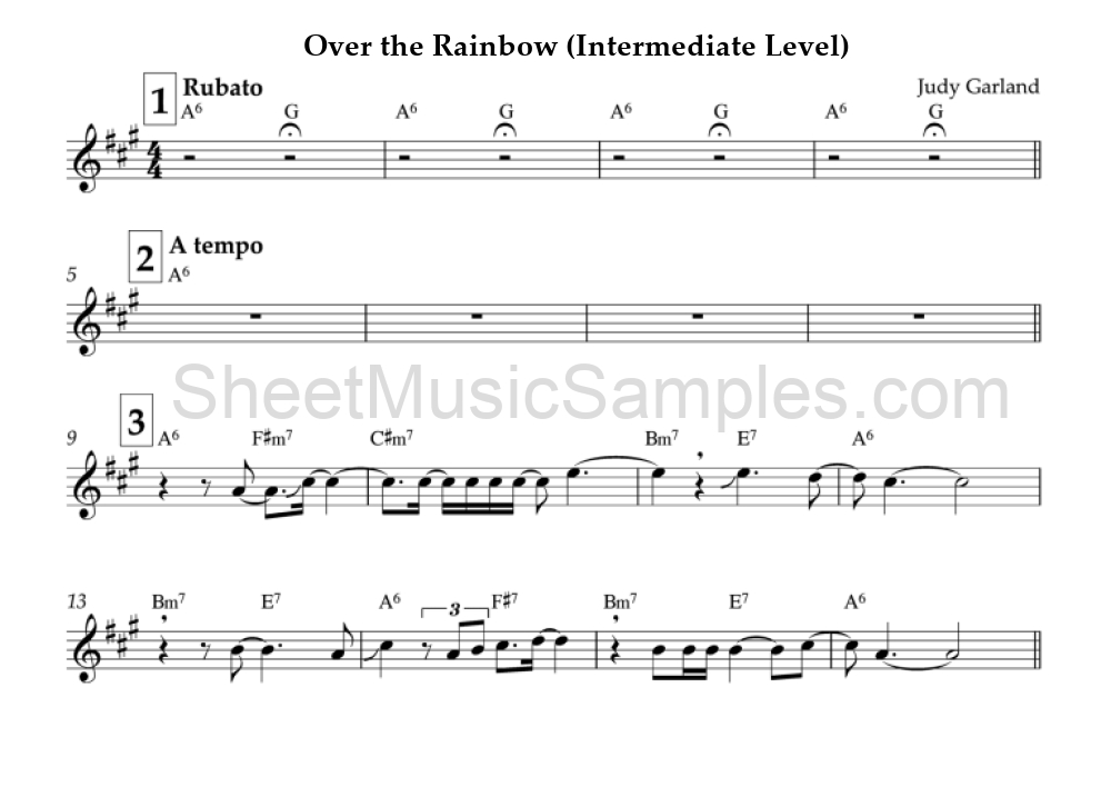 Over the Rainbow (Intermediate Level)