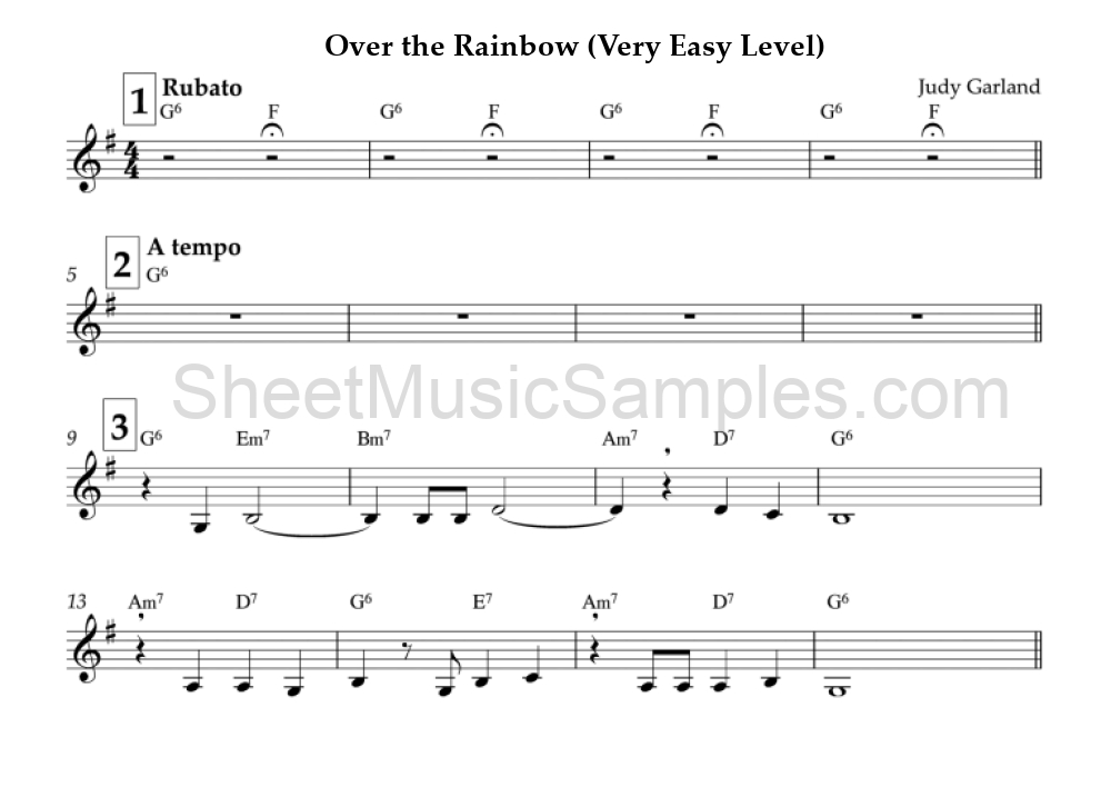 Over the Rainbow (Very Easy Level)