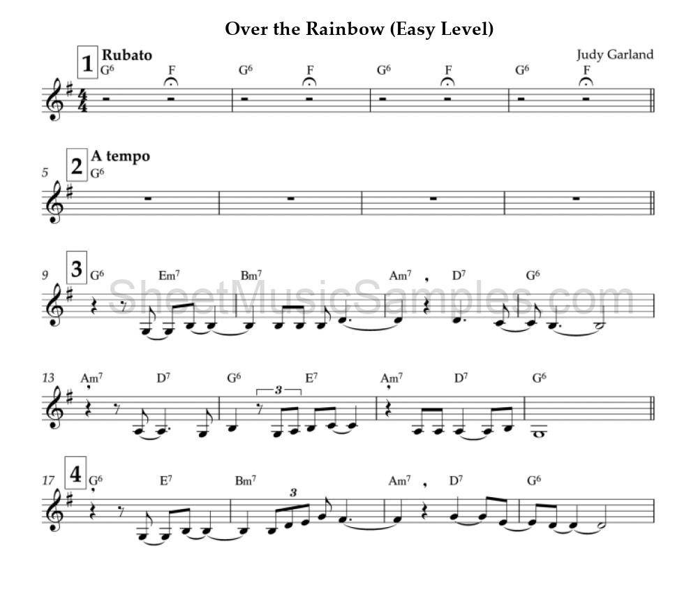 Over the Rainbow (Easy Level)