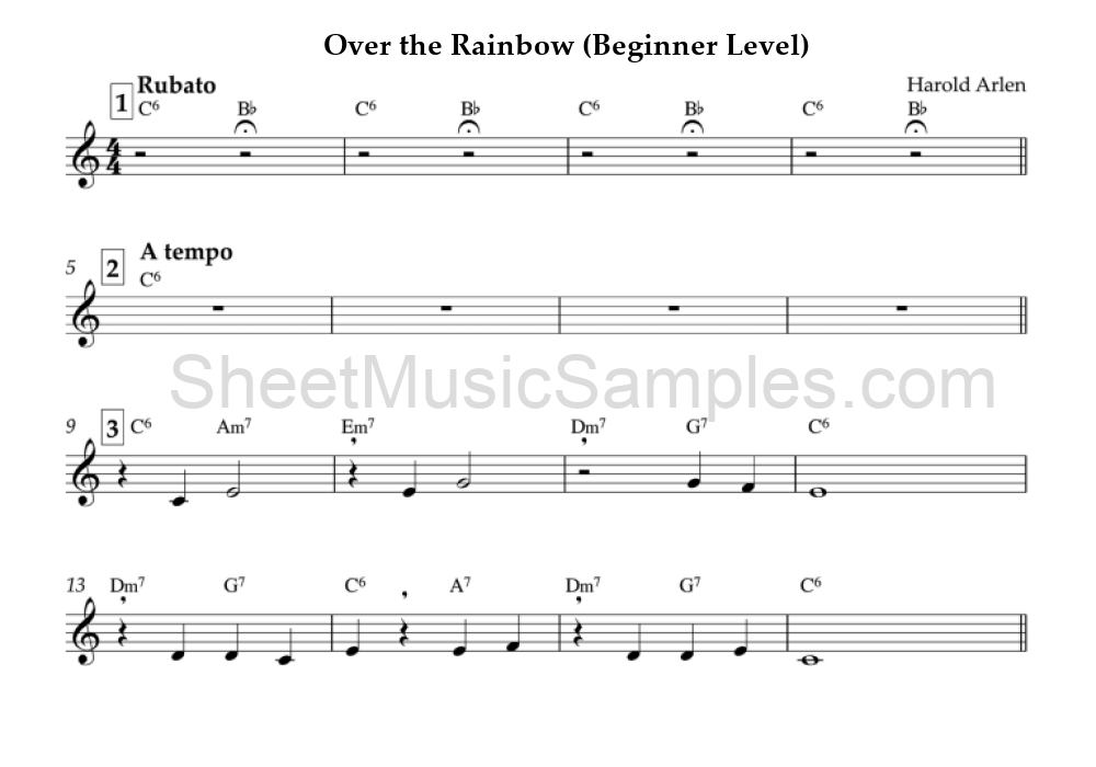 Over the Rainbow (Beginner Level)