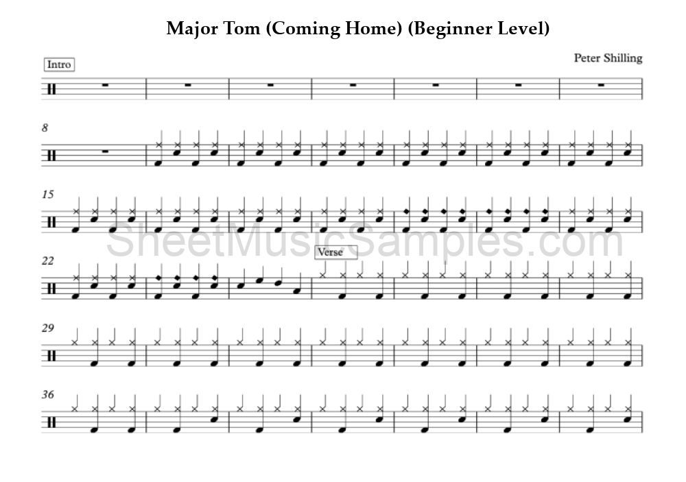 Major Tom (Coming Home) (Beginner Level)