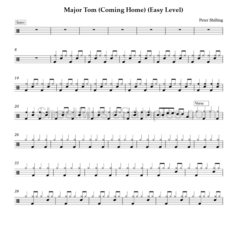 Major Tom (Coming Home) (Easy Level)