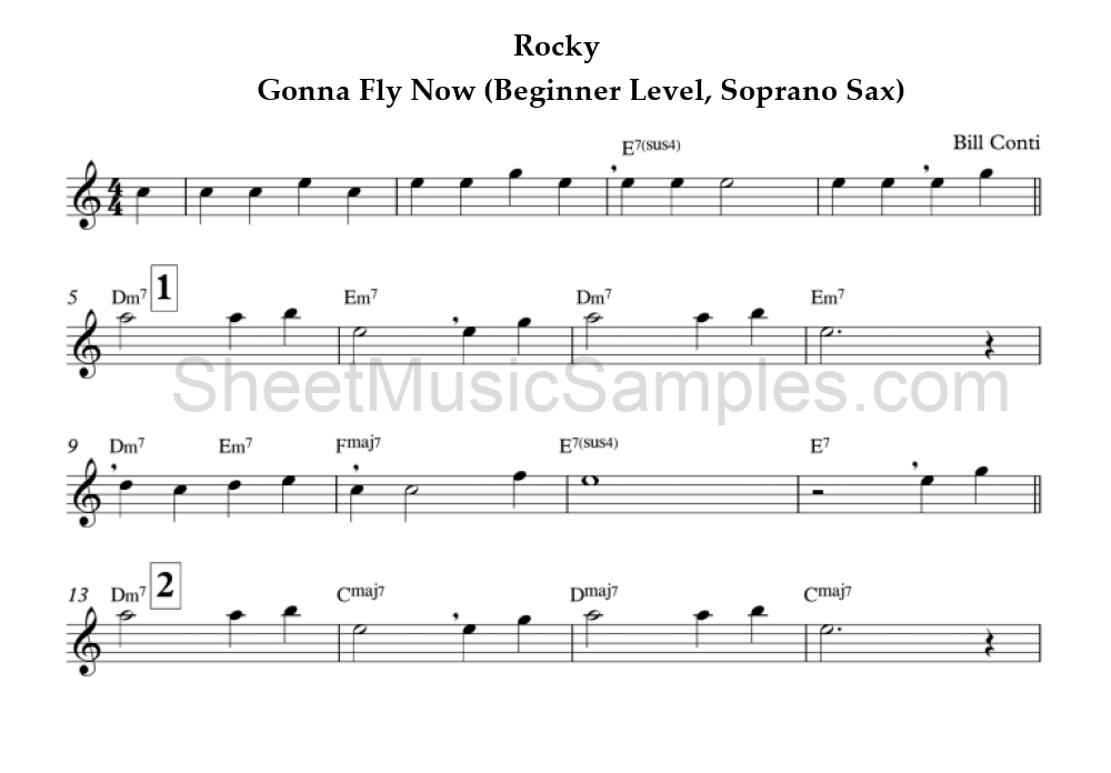 Rocky - Gonna Fly Now (Beginner Level, Soprano Sax)