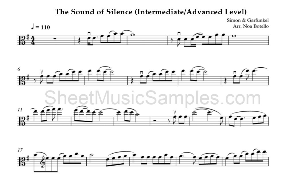 The Sound of Silence (Intermediate/Advanced Level)