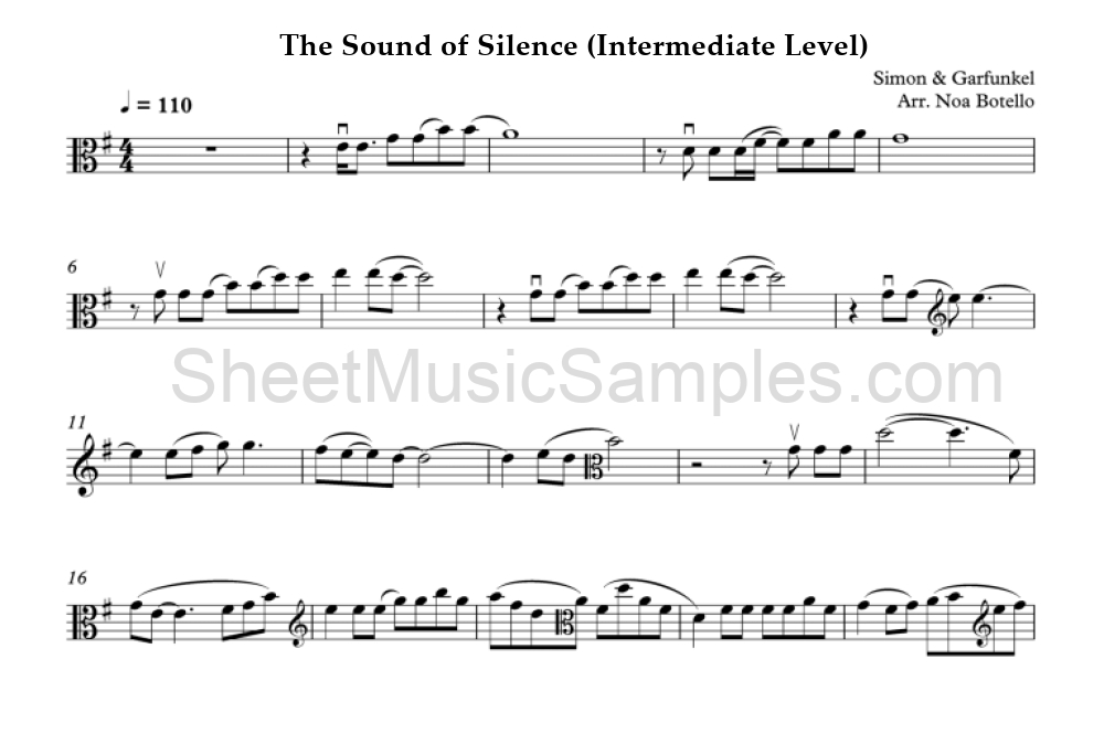 The Sound of Silence (Intermediate Level)