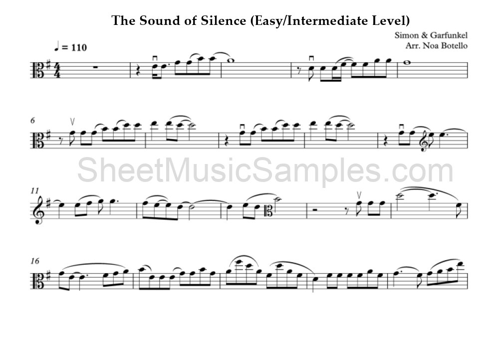 The Sound of Silence (Easy/Intermediate Level)