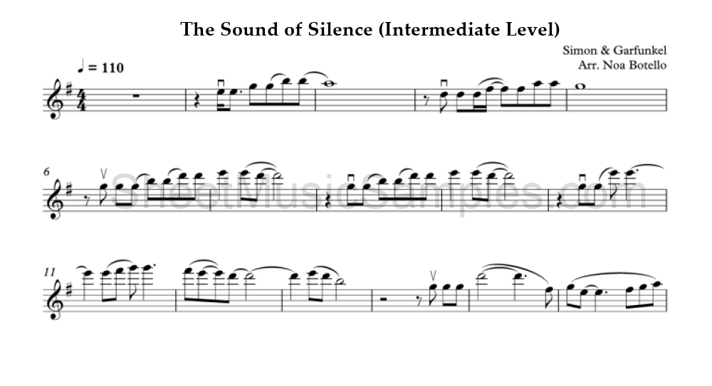 The Sound of Silence (Intermediate Level)