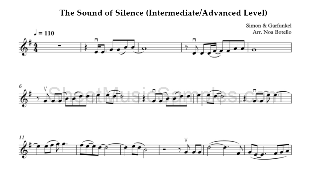 The Sound of Silence (Intermediate/Advanced Level)