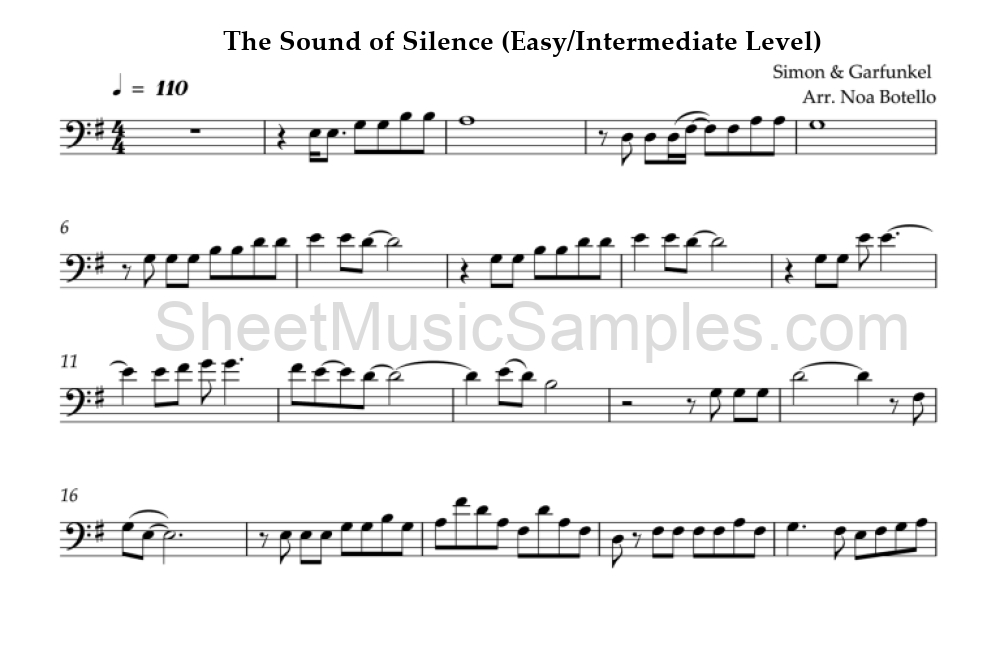 The Sound of Silence (Easy/Intermediate Level)