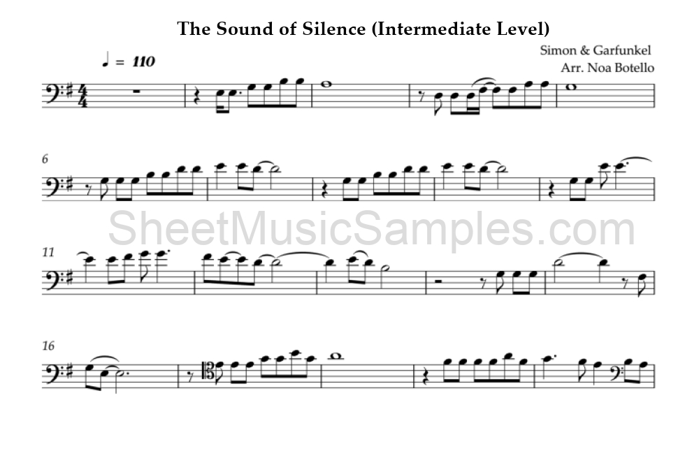 The Sound of Silence (Intermediate Level)