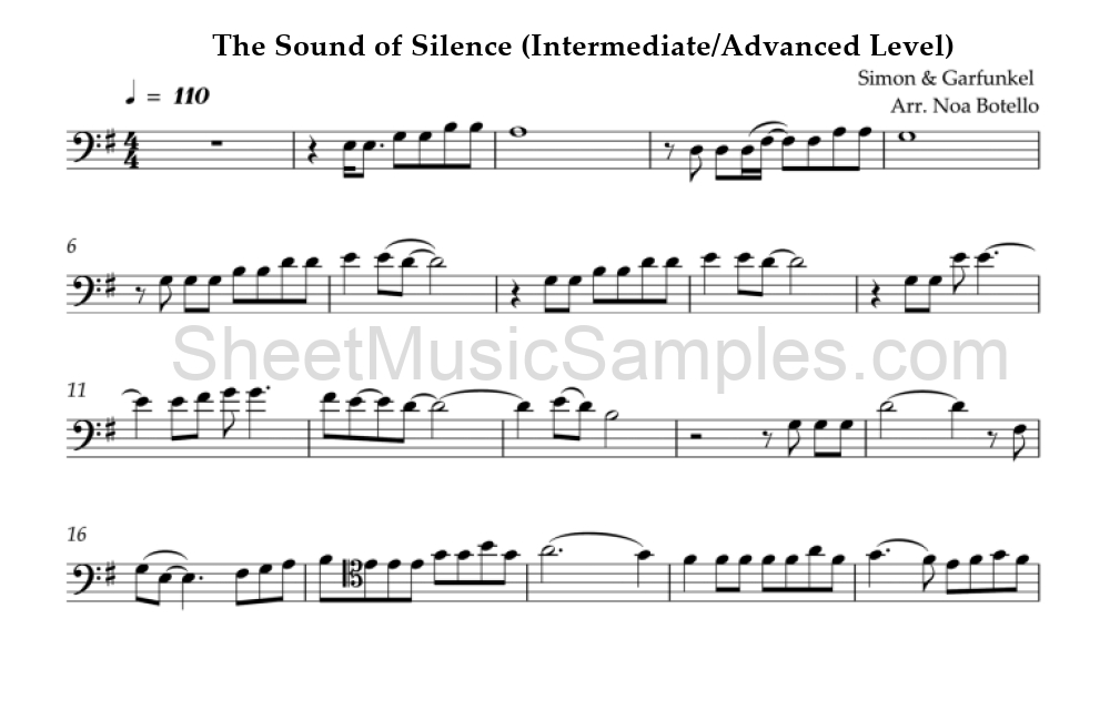 The Sound of Silence (Intermediate/Advanced Level)