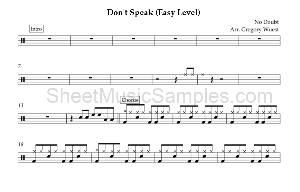 Don't Speak (Easy Level)