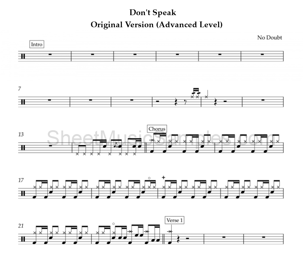 Don't Speak - Original Version (Advanced Level)