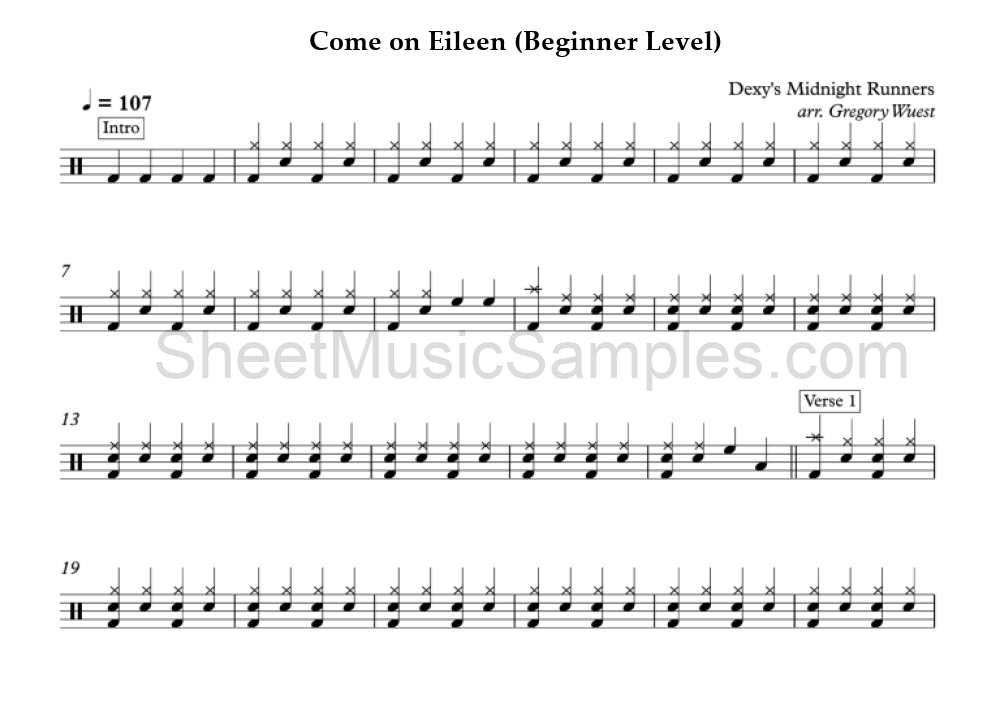 Come on Eileen (Beginner Level)