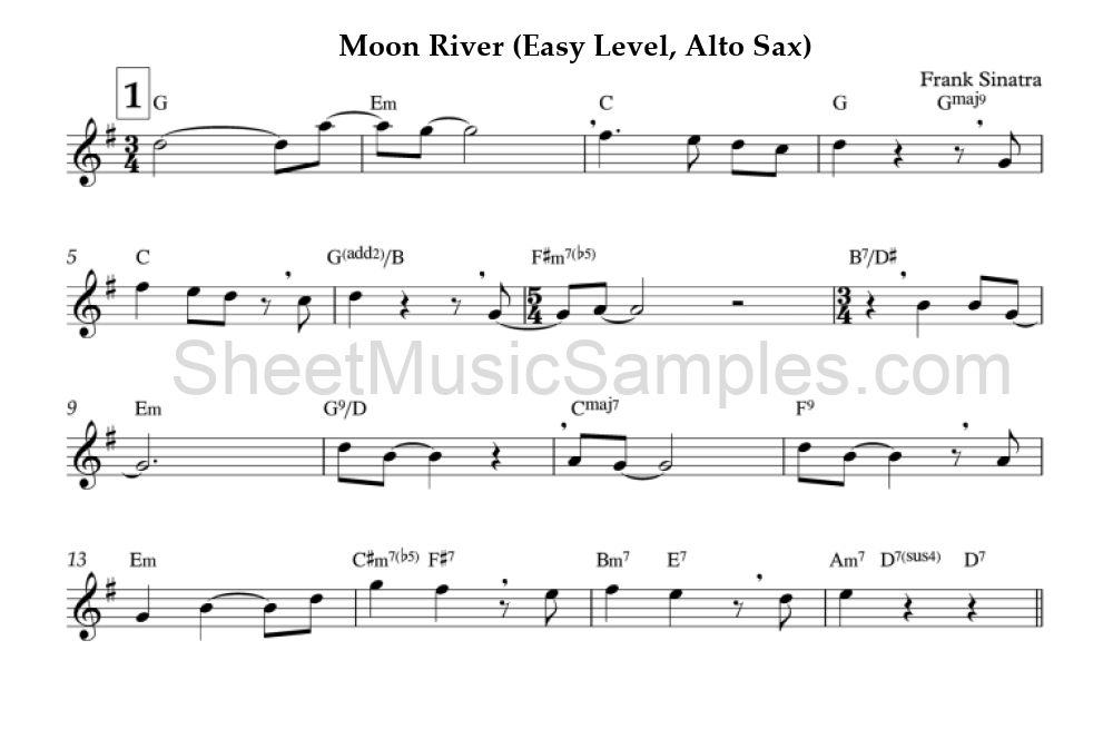 Moon River (Easy Level, Alto Sax)