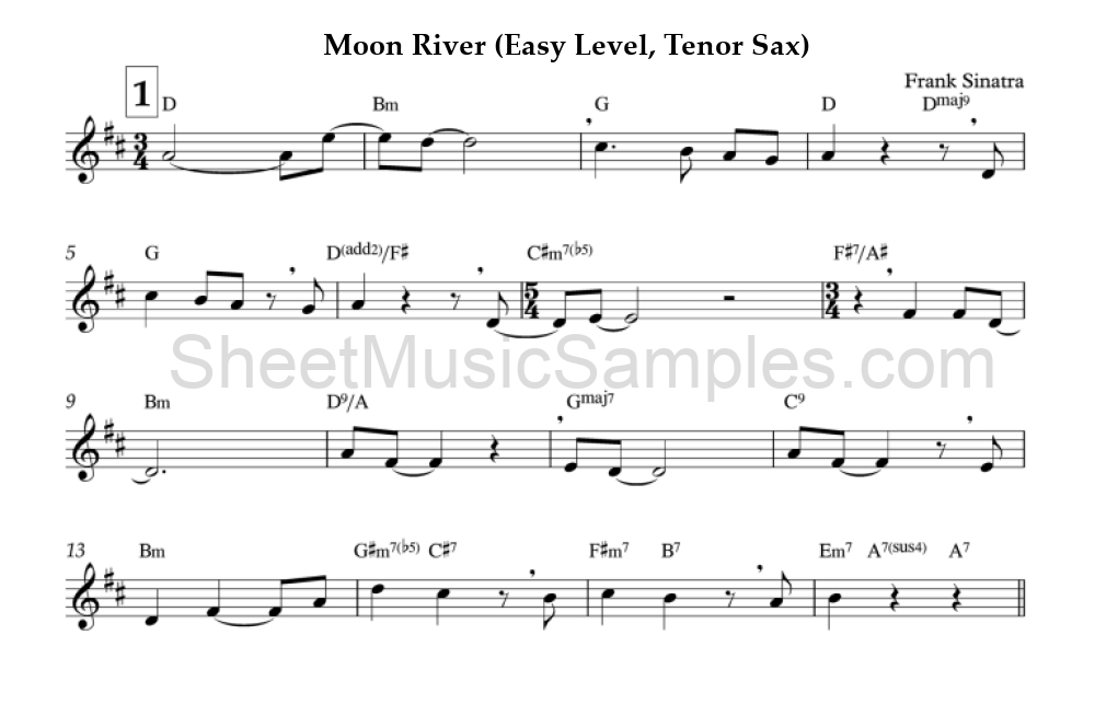 Moon River (Easy Level, Tenor Sax)