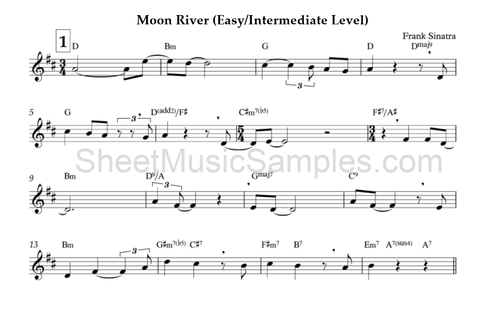 Moon River (Easy/Intermediate Level)