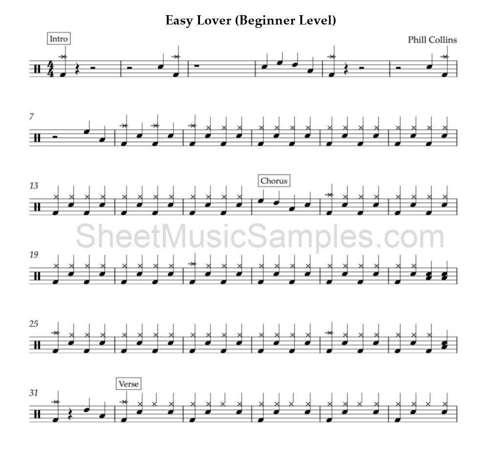 Easy Lover (Beginner Level)