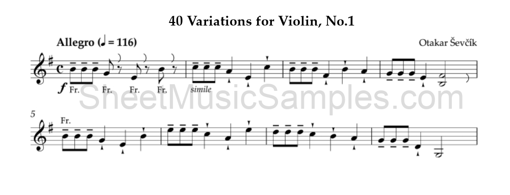 40 Variations for Violin, No.1