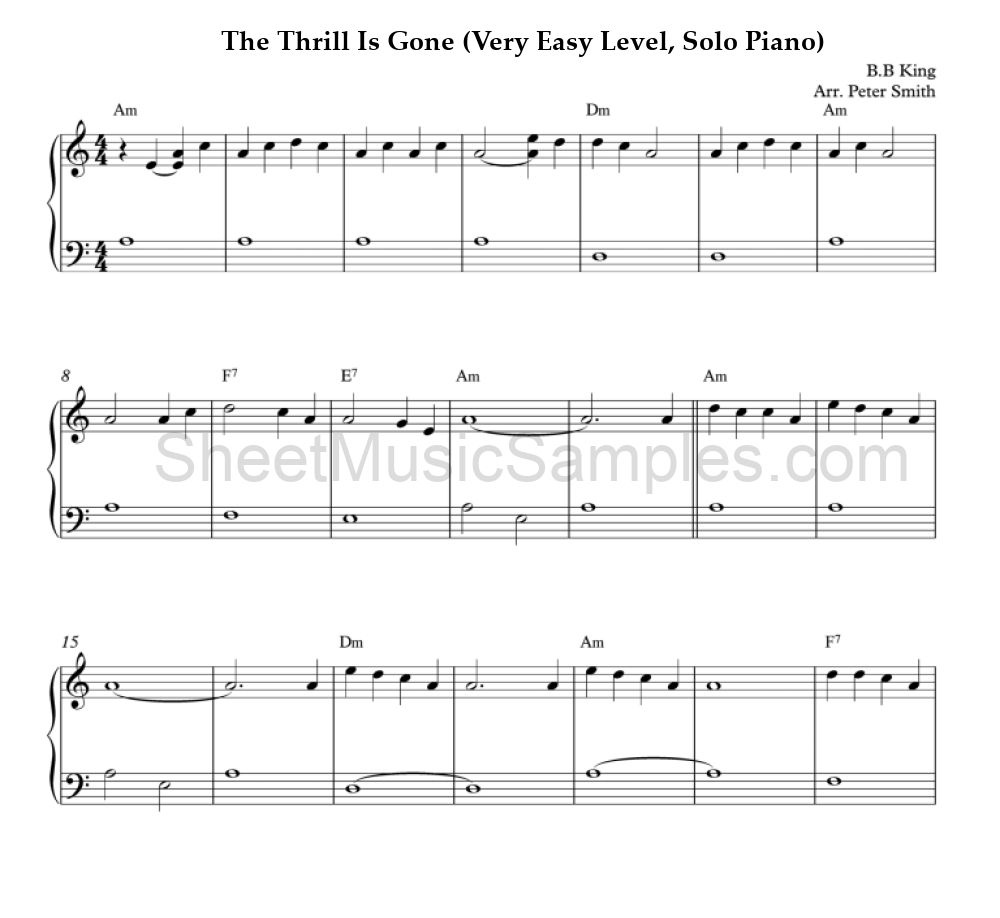 The Thrill Is Gone (Very Easy Level, Solo Piano)