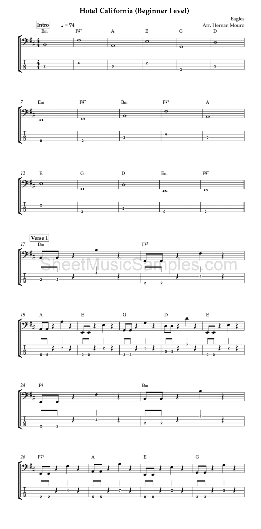 Hotel California (Beginner Level)