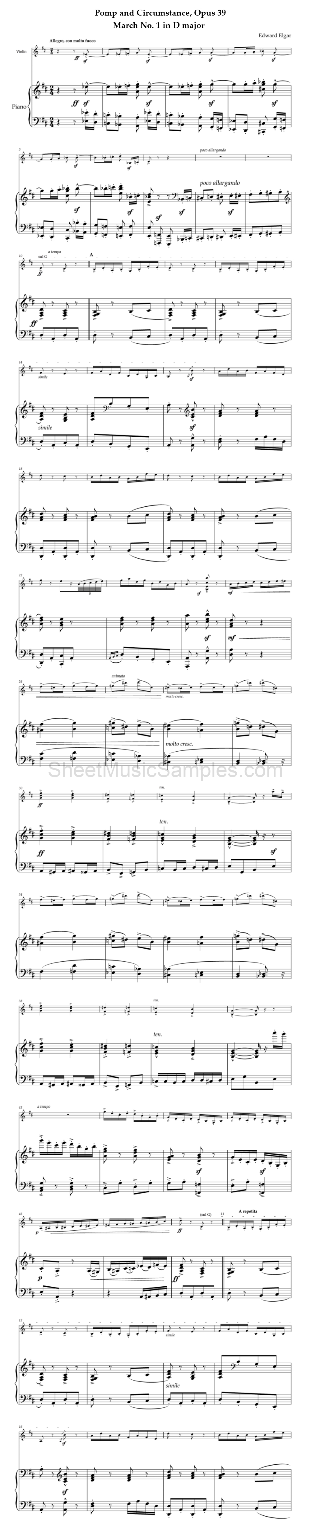 Pomp and Circumstance, Opus 39 - March No. 1 in D major