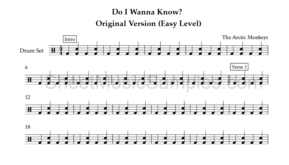 Do I Wanna Know? - Original Version (Easy Level)