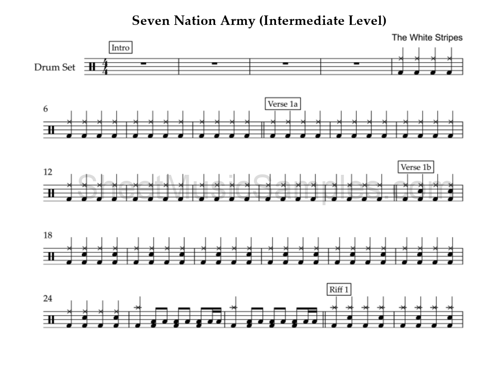 Seven Nation Army (Intermediate Level)