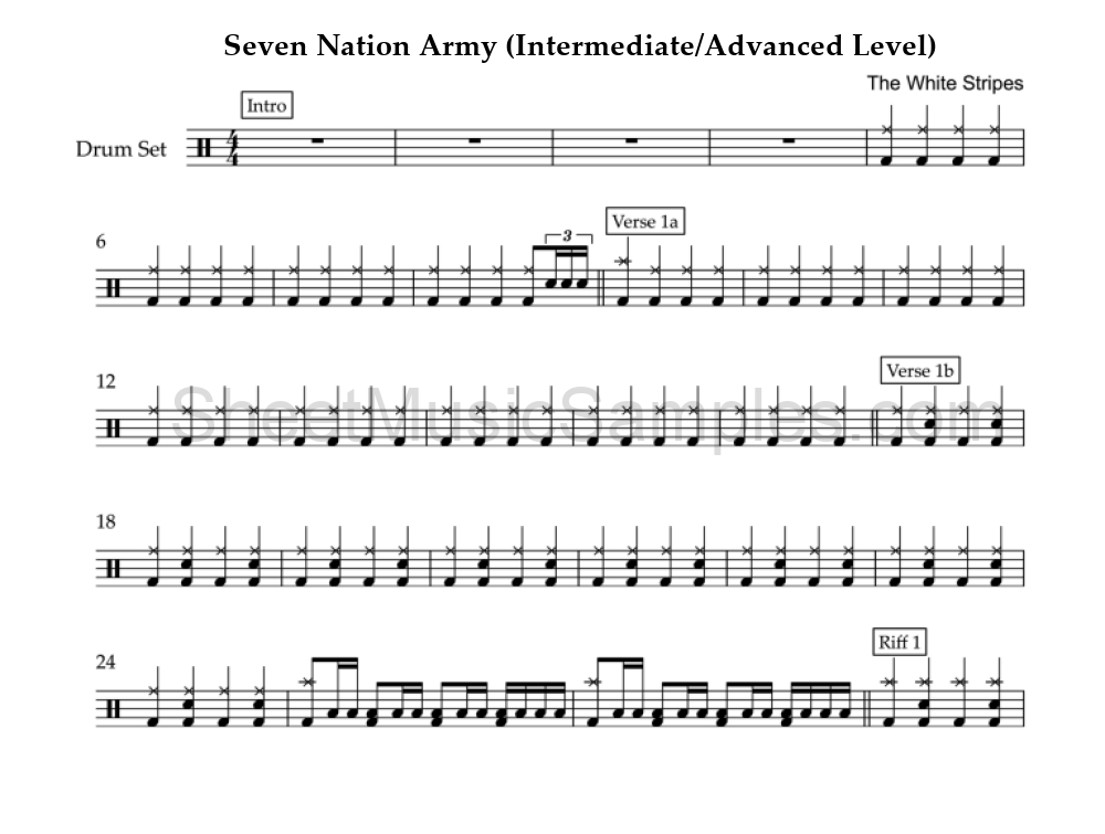 Seven Nation Army (Intermediate/Advanced Level)