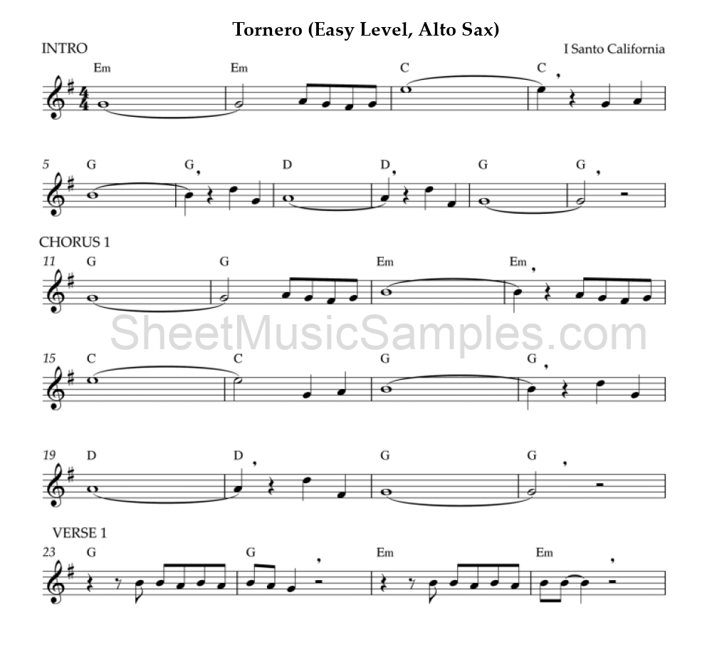 Tornero (Easy Level, Alto Sax)