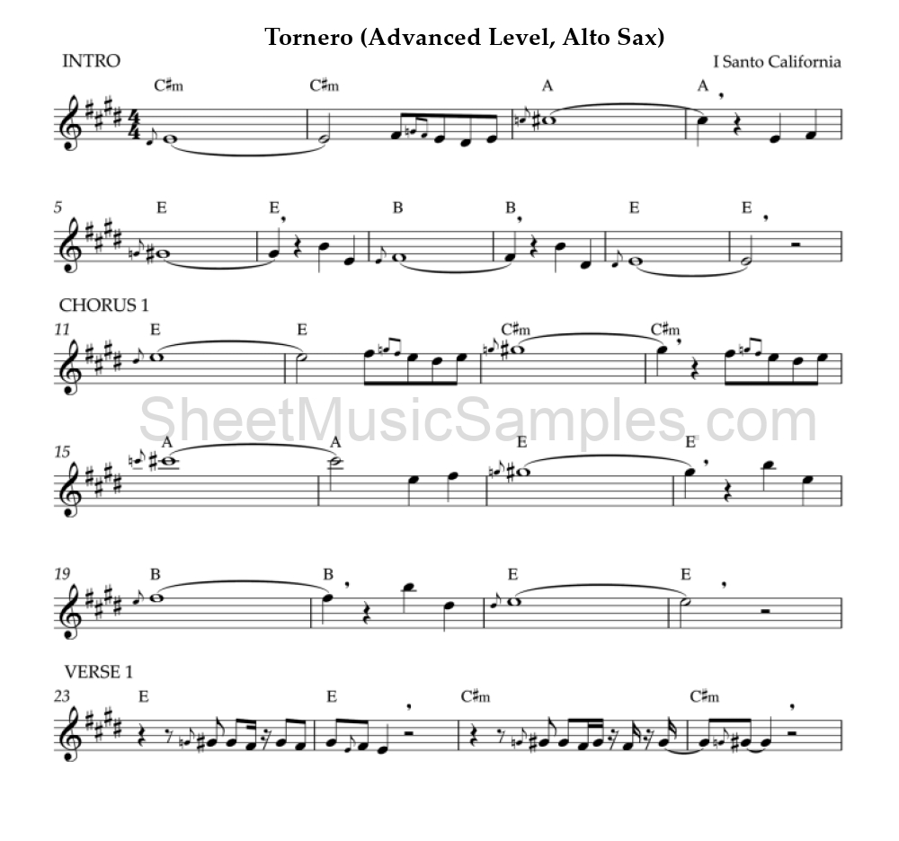 Tornero (Advanced Level, Alto Sax)