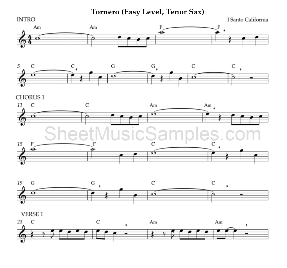 Tornero (Easy Level, Tenor Sax)