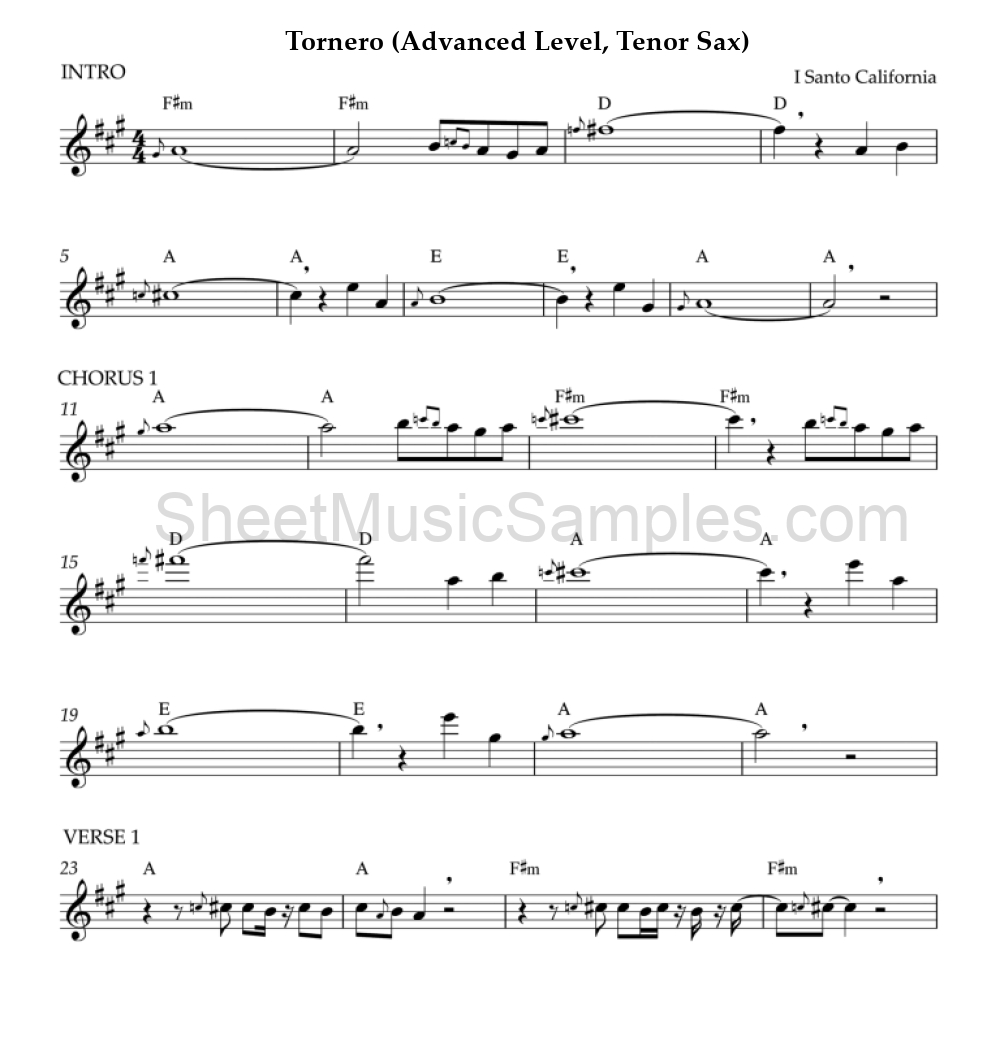 Tornero (Advanced Level, Tenor Sax)