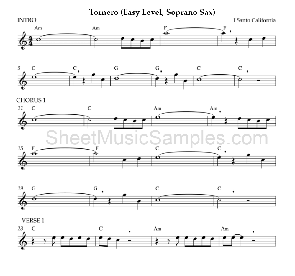 Tornero (Easy Level, Soprano Sax)