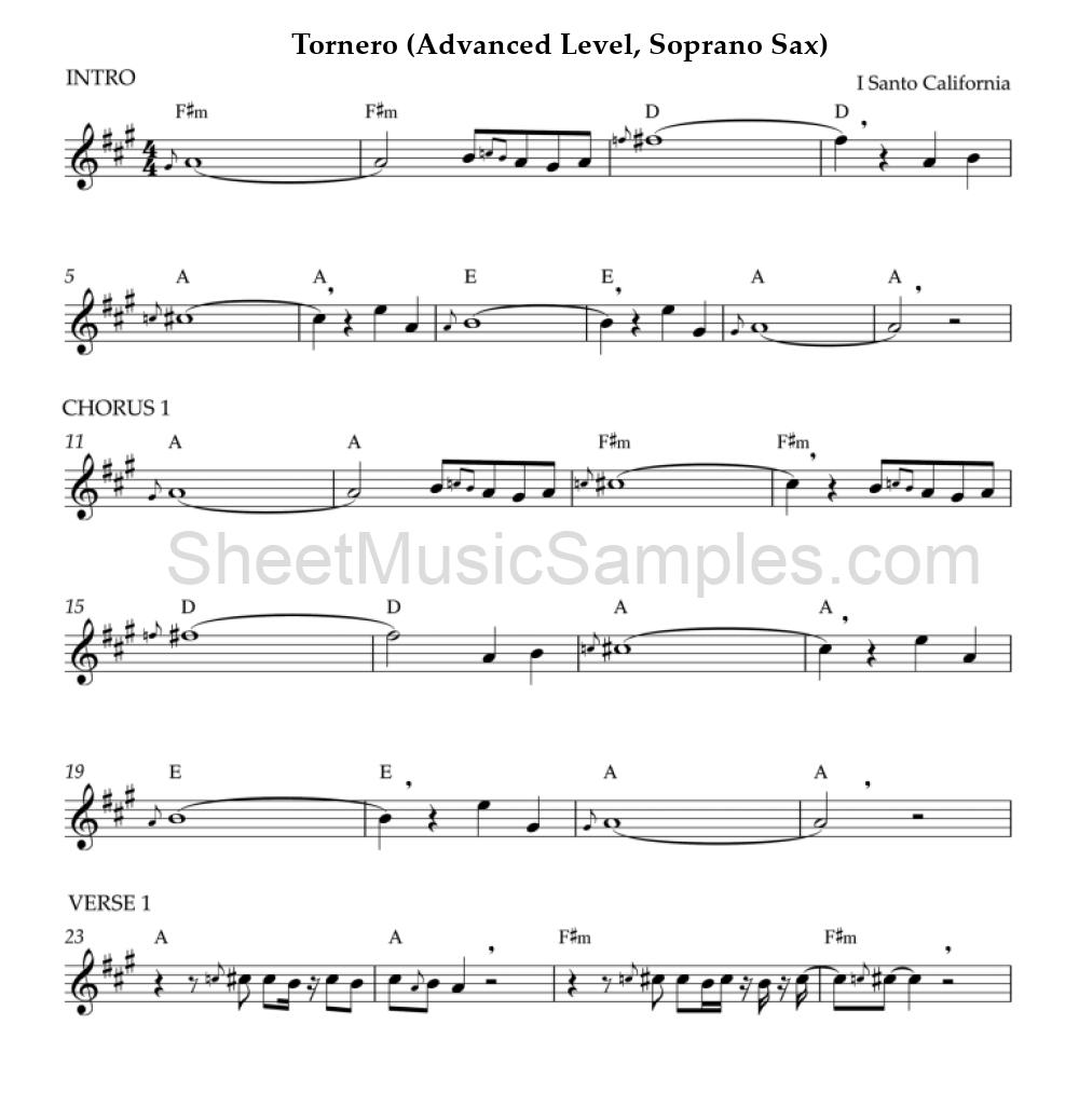 Tornero (Advanced Level, Soprano Sax)