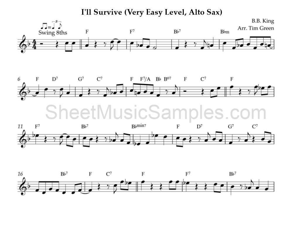 I'll Survive (Very Easy Level, Alto Sax)