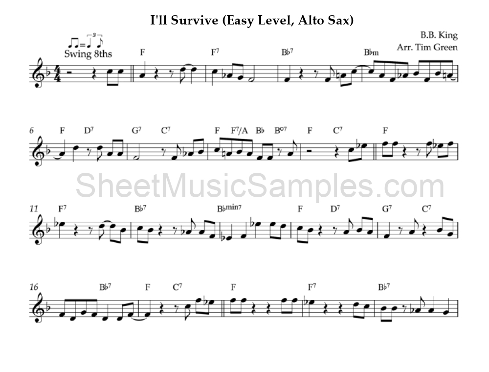 I'll Survive (Easy Level, Alto Sax)