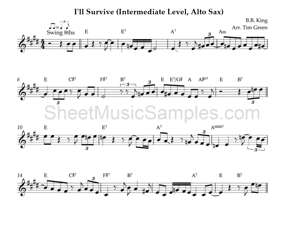 I'll Survive (Intermediate Level, Alto Sax)