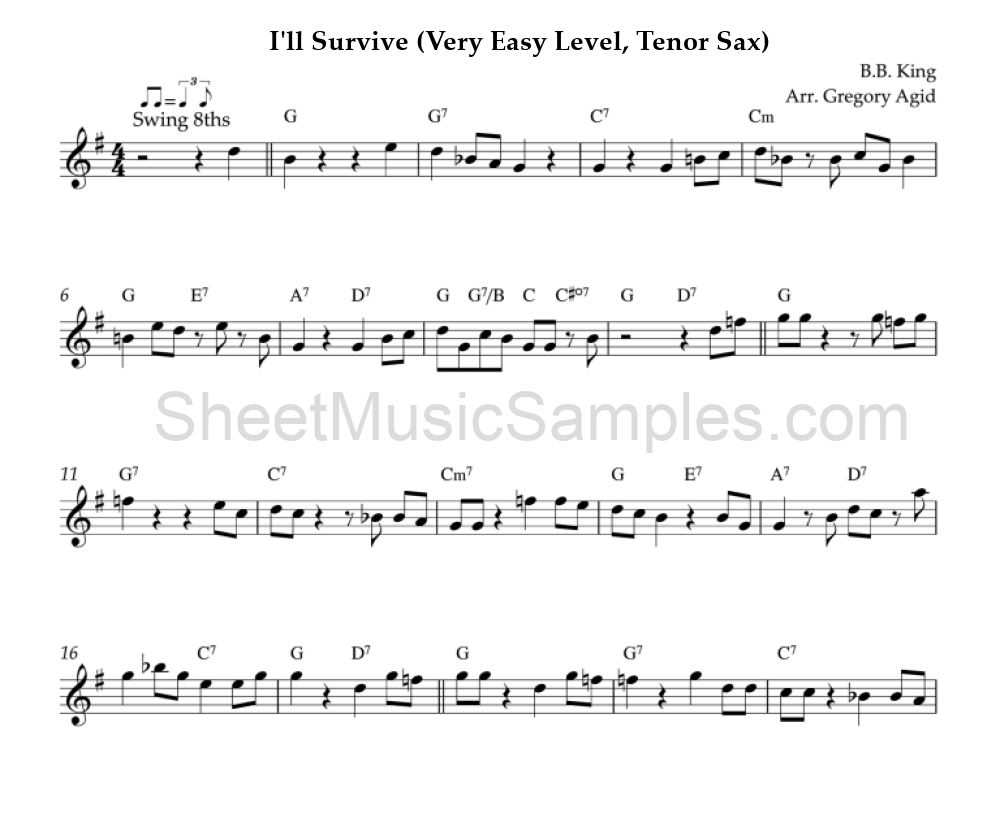 I'll Survive (Very Easy Level, Tenor Sax)