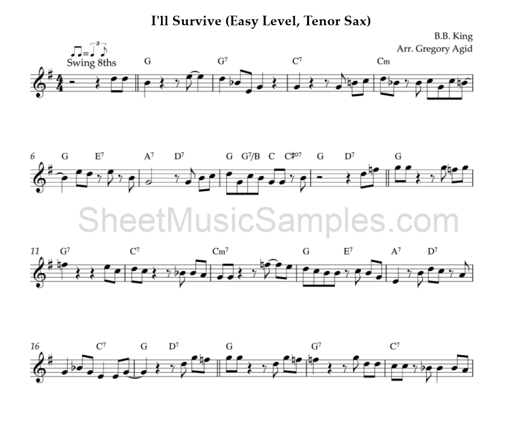 I'll Survive (Easy Level, Tenor Sax)