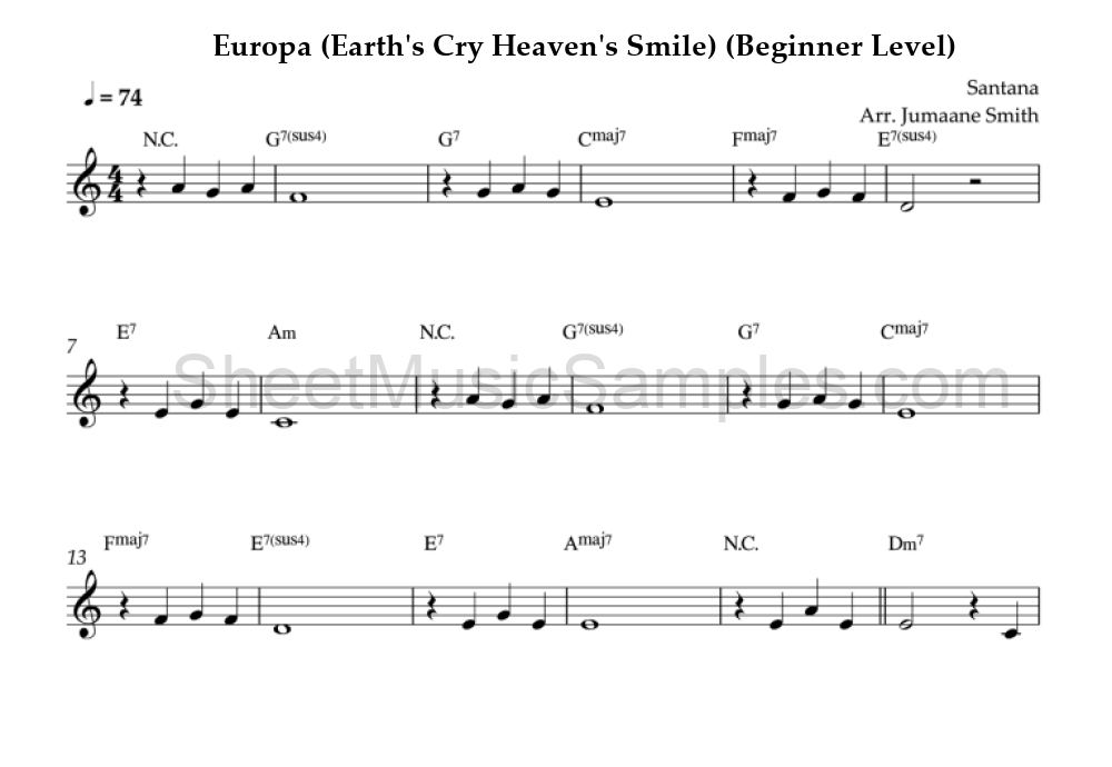 Europa (Earth's Cry Heaven's Smile) (Beginner Level)