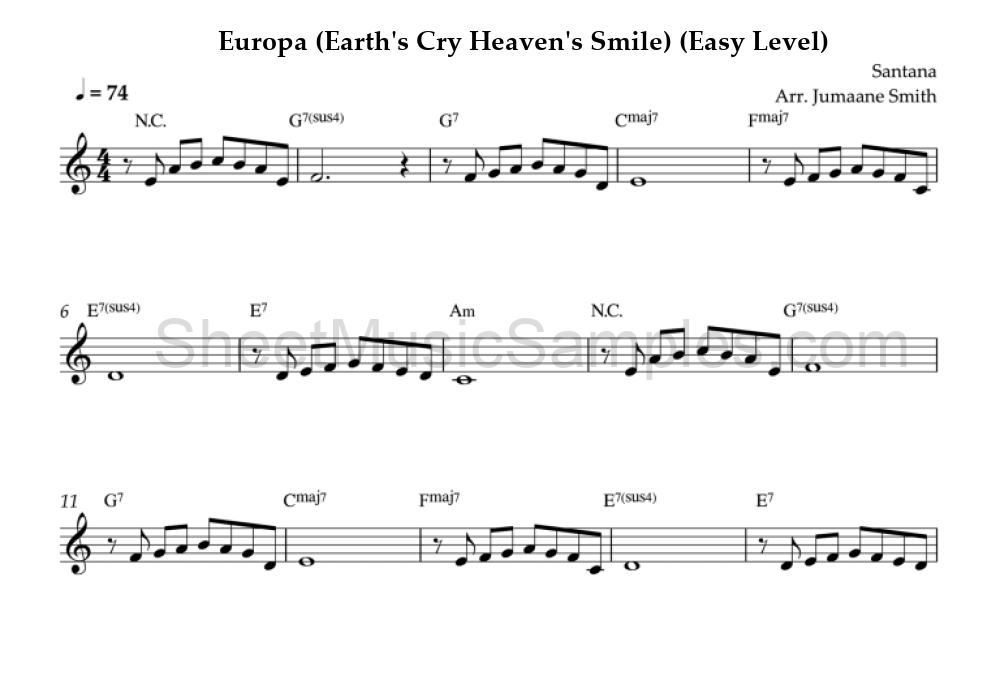 Europa (Earth's Cry Heaven's Smile) (Easy Level)