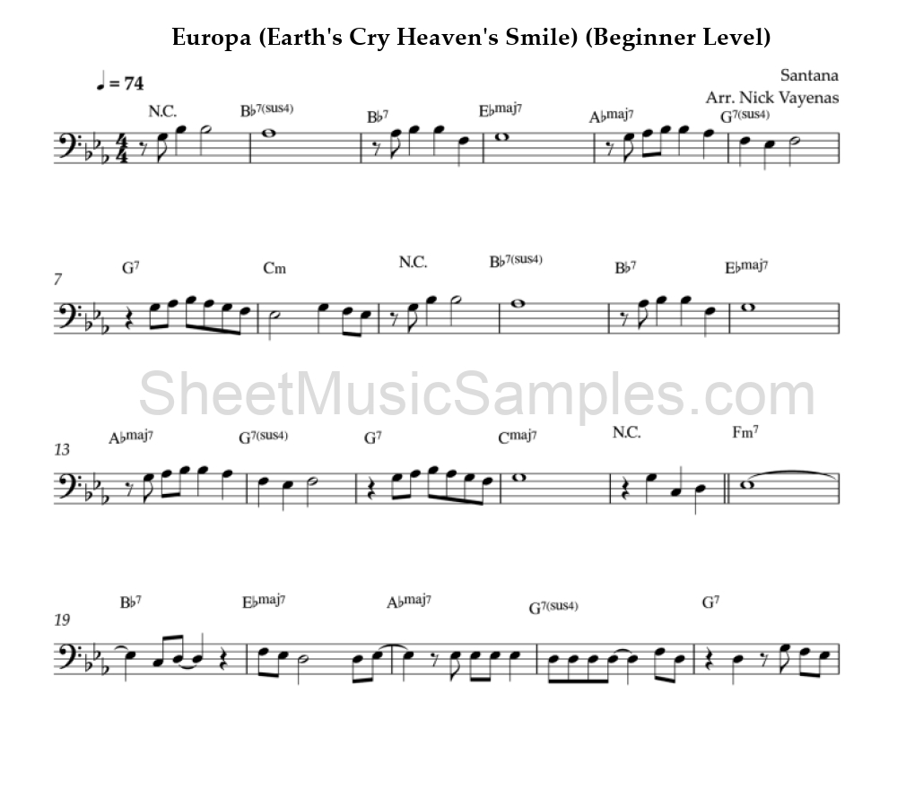 Europa (Earth's Cry Heaven's Smile) (Beginner Level)