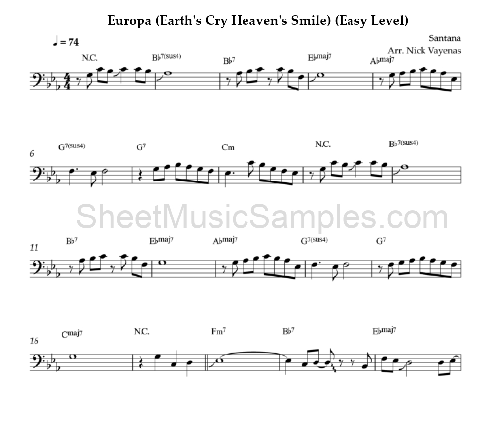 Europa (Earth's Cry Heaven's Smile) (Easy Level)