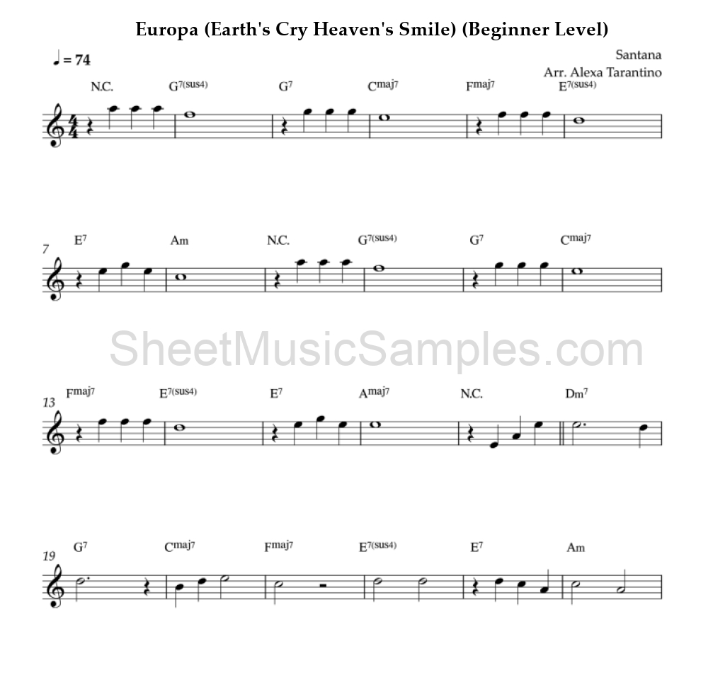 Europa (Earth's Cry Heaven's Smile) (Beginner Level)