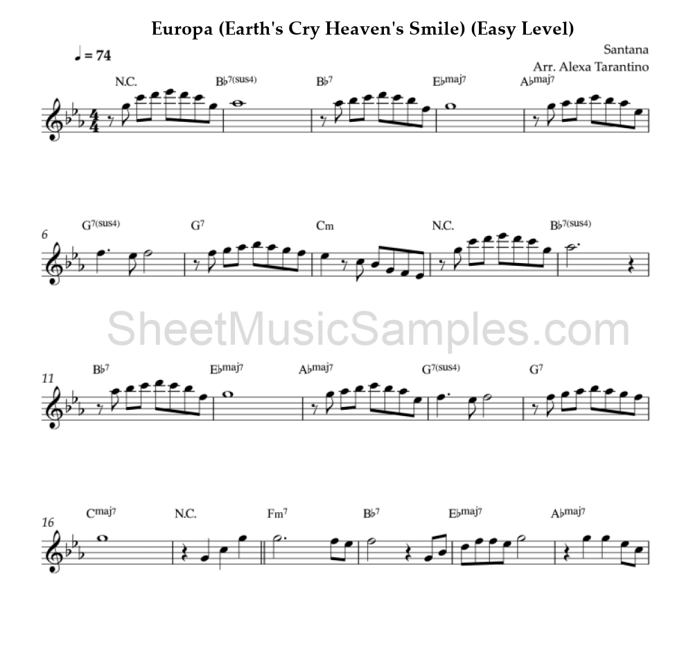 Europa (Earth's Cry Heaven's Smile) (Easy Level)