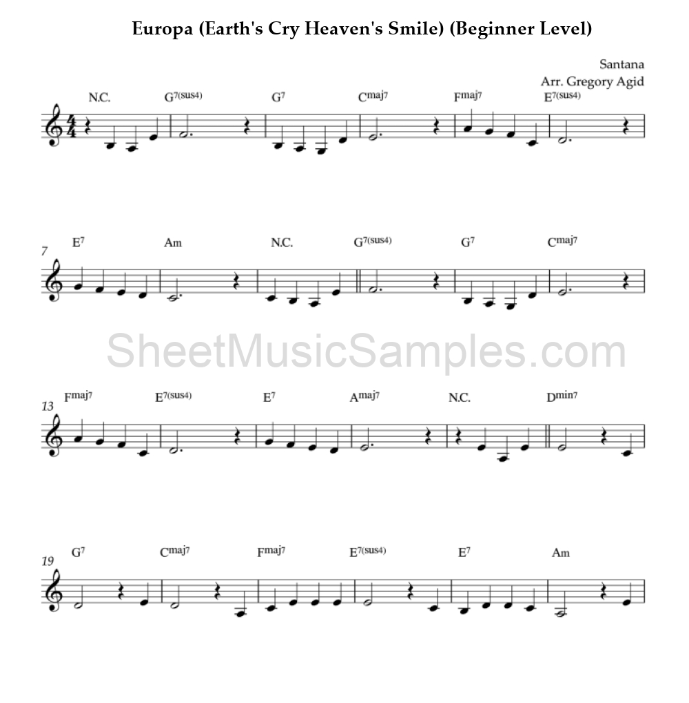 Europa (Earth's Cry Heaven's Smile) (Beginner Level)