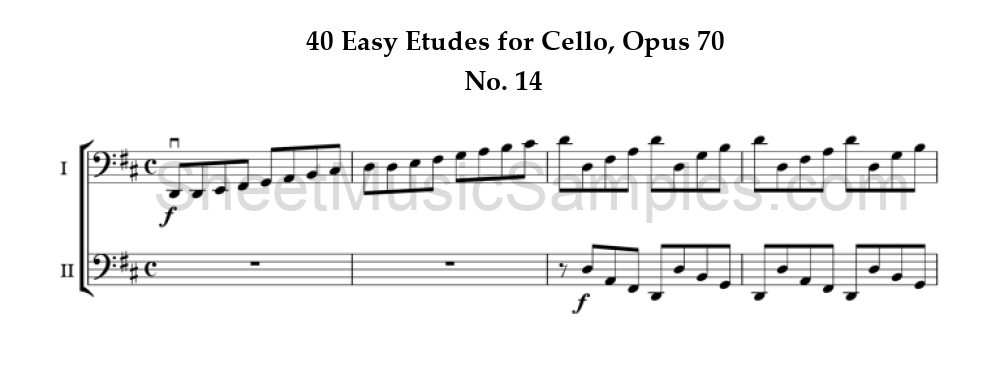 40 Easy Etudes for Cello, Opus 70 - No. 14