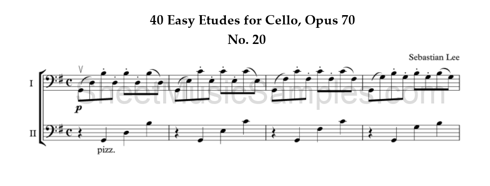 40 Easy Etudes for Cello, Opus 70 - No. 20