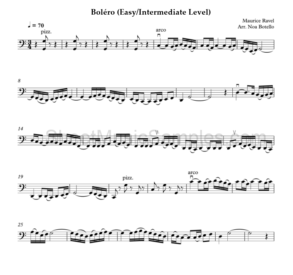 Boléro (Easy/Intermediate Level)